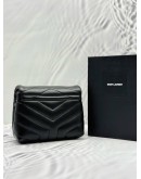 (UNUSED) 2020 YSL SAINT LAURENT LOULOU TOY CROSSBODY BAG IN BLACK CALFSKIN LEATHER -FULL SET-