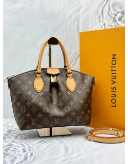 (LIKE NEW) 2023 LOUIS VUITTON BOETIE PM TOP HANDLE AND SHOULDER BAG IN BROWN MONOGRAM CANVAS -FULL SET-