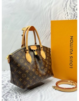 (LIKE NEW) 2023 LOUIS VUITTON BOETIE PM TOP HANDLE AND SHOULDER BAG IN BROWN MONOGRAM CANVAS -FULL SET-