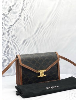(LIKE NEW) CELINE ENVELOPE TRIOMPHE CANVAS CROSSBODY BAG 