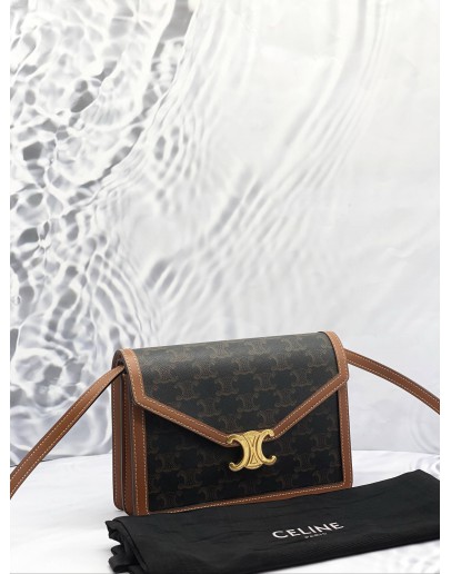 (LIKE NEW) CELINE ENVELOPE TRIOMPHE CANVAS CROSSBODY BAG 