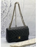 (MERDEKA SALE) CHANEL CLASSIC JUMBO CAVIAR DOUBLE FLAP BAG WITH GOLD HARDWARE 