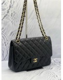 (MERDEKA SALE) CHANEL CLASSIC JUMBO SIZE DOUBLE FLAP BAG WITH GOLD HARDWARE SERIAL NUMBER 28 