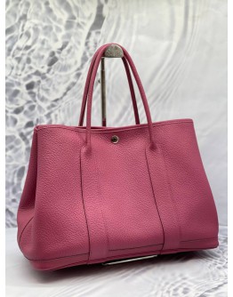 (LIKE NEW) 2013 HERMES GARDEN PARTY 36 SHOULDER BAG IN ROSE POURPRE NEGONDA LEATHER 