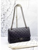 CHANEL REISSUE 27 DOUBLE FLAP BAG ON DARK PURPLE AGED CALFSKIN LEATHER