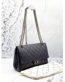 CHANEL REISSUE 27 DOUBLE FLAP BAG ON DARK PURPLE AGED CALFSKIN LEATHER