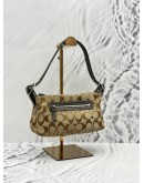 COACH MINI SHOULDER BAG IN BEIGE CC CANVAS AND BROWN CALFSKIN LEATHER