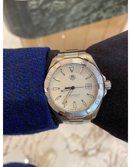 (LIKE NEW) 2014 TAG HEUER AQUARACER REF WAY1111 WHITE DIAL 40.5MM QUARTZ WATCH -FULL SET-