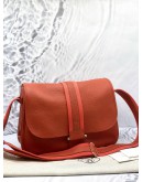 (LIKE NEW) 2014 HERMES BOURLINGUE SHOULDER AND CROSSBODY BAG IN SANGUINE TAURILLON CLEMENCE LEATHER AND ROSE JAIPUR CANVAS -FULL SET-