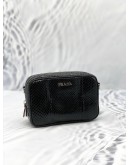 (LIKE NEW) PRADA BLACK WATERSNAKE MINI CAMERA BAG -FULL SET-