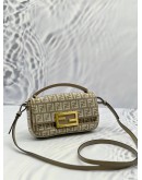 (LIKE NEW) FENDI BAGUETTE CHENILLE VITELLO SETA FF MINI CHAIN BAG 