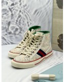 (LIKE NEW) GUCCI FLORAL 1977 TENNIS HIGH TOP SNEAKERS -FULL SET- 