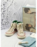(LIKE NEW) GUCCI FLORAL 1977 TENNIS HIGH TOP SNEAKERS -FULL SET- 