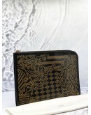 (LIKE NEW) VERSACE STUDDED LEATHER CLUTCH -FULL SET-