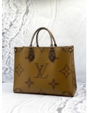(LIKE NEW) 2020 LOUIS VUITTON ON THE GO MM BROWN MONOGRAM CANVAS TOTE BAG 