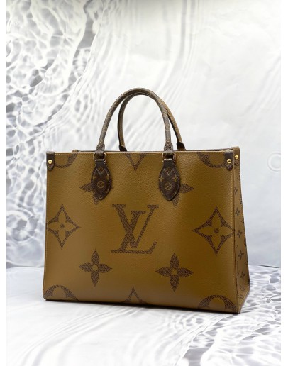 (LIKE NEW) 2020 LOUIS VUITTON ON THE GO MM BROWN MONOGRAM CANVAS TOTE BAG 