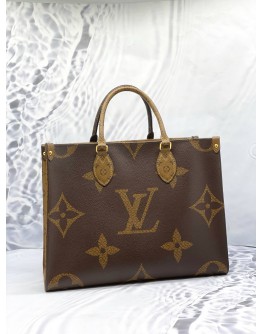(LIKE NEW) 2020 LOUIS VUITTON ON THE GO MM BROWN MONOGRAM CANVAS TOTE BAG 
