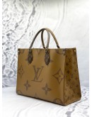 (LIKE NEW) 2020 LOUIS VUITTON ON THE GO MM BROWN MONOGRAM CANVAS TOTE BAG 