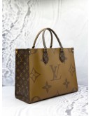 (LIKE NEW) 2020 LOUIS VUITTON ON THE GO MM BROWN MONOGRAM CANVAS TOTE BAG 