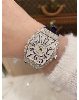 (UNUSED) 2020 FRANCK MULLER VANGUARD REF V32SC FACTORY DIAMONDS 32MM AUTOMATIC WATCH -FULL SET-