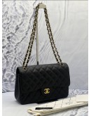 (LIKE NEW) CHANEL JUMBO CLASSIC DOUBLE FLAP BLACK CAVIAR LEATHER GHW