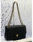 (LIKE NEW) CHANEL JUMBO CLASSIC DOUBLE FLAP BLACK CAVIAR LEATHER GHW
