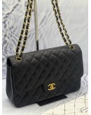 (LIKE NEW) CHANEL JUMBO CLASSIC DOUBLE FLAP BLACK CAVIAR LEATHER GHW