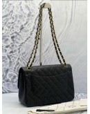 (LIKE NEW) CHANEL JUMBO CLASSIC DOUBLE FLAP BLACK CAVIAR LEATHER GHW