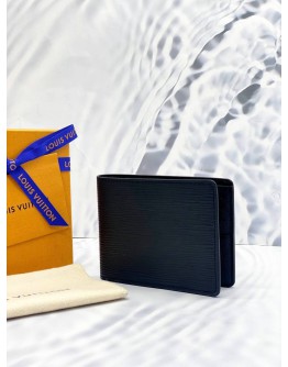 (UNUSED) LOUIS VUITTON BLACK EPI LEATHER SLENDER WALLET -FULL SET-