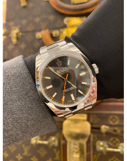 (LIKE NEW) 2009 ROLEX MILGAUSS REF 116400 ORANGE DISK DIAL 40MM AUTOMATIC WATCH -FULL SET-