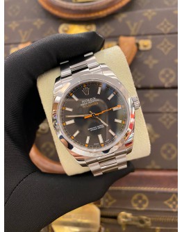 (LIKE NEW) 2009 ROLEX MILGAUSS REF 116400 ORANGE DISK DIAL 40MM AUTOMATIC WATCH -FULL SET-