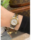 ROLEX OYSTER PERPETUAL 26 REF 67193 HALF 18K 750 YELLOW GOLD WHITE ROMAN NUMERALS DIAL 26MM AUTOMATIC WATCH -FULL SET-