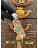ROLEX OYSTER PERPETUAL 26 REF 67193 HALF 18K 750 YELLOW GOLD WHITE ROMAN NUMERALS DIAL 26MM AUTOMATIC WATCH -FULL SET-