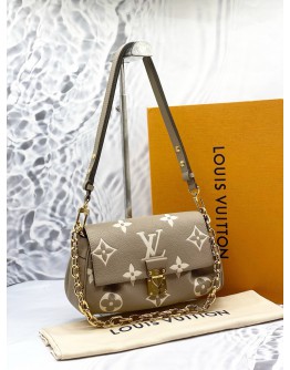(LIKE NEW) LOUIS VUITTON FAVORITE WITH REMOVABLE AND ADJUSTABLE STRAP IN TOURTELLE AND CREAM BICOLOR MONOGRAM EMPREINTE LEATHER -FULL SET-