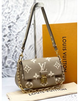 (LIKE NEW) LOUIS VUITTON FAVORITE WITH REMOVABLE AND ADJUSTABLE STRAP IN TOURTELLE AND CREAM BICOLOR MONOGRAM EMPREINTE LEATHER -FULL SET-