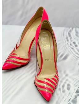 CHRISTIAN LOUBOUTIN PUMP PINK PATENT LEATHER HEEL SIZE 38 1/2 