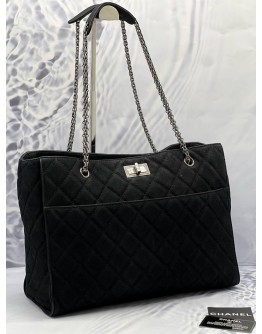 CHANEL REISSUE BLACK CHAIN TOTE BAG 