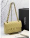 (LIKE NEW) MICROCHIP CHANEL CLASSIC DOUBLE FLAP SMALL BEIGE CAVIAR LEATHER GHW