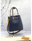 LOUIS VUITTON NEONOE BLUE EPI LEATHER BUCKET BAG WITH YELLOW LEATHER TRIM