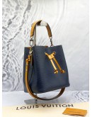 LOUIS VUITTON NEONOE BLUE EPI LEATHER BUCKET BAG WITH YELLOW LEATHER TRIM