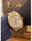 (BRAND NEW) 2024 ROLEX DATEJUST 41 REF 126333 JUBILEE HALF 18K 750 YELLOW GOLD SILVER DIAL 41MM AUTOMATIC WATCH -FULL SET-