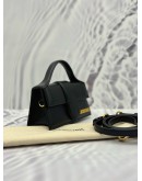 (UNUSED) JACQUEMUS THE BAMBINO TOP HANDLE AND CROSSBODY BAG IN BLACK CALFSKIN LEATHER