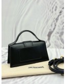 (UNUSED) JACQUEMUS THE BAMBINO TOP HANDLE AND CROSSBODY BAG IN BLACK CALFSKIN LEATHER