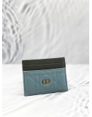 (LIKE NEW) CHRISTIAN DIOR CARO FREESIA CARD HOLDER CLOUD BLUE SUPPLE CANNAGE CALFSKIN