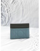 (LIKE NEW) CHRISTIAN DIOR CARO FREESIA CARD HOLDER CLOUD BLUE SUPPLE CANNAGE CALFSKIN