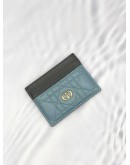 (LIKE NEW) CHRISTIAN DIOR CARO FREESIA CARD HOLDER CLOUD BLUE SUPPLE CANNAGE CALFSKIN