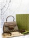 (LIKE NEW) GUCCI HORSEBIT 1995 GG CANVAS SMALL TOP HANDLE BAG WITH GOLD HARDWARE CHAIN