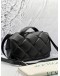 BOTTEGA VENETA NAPPA INTRECCIO PADDED TOP HANDLE SHOULDER BAG IN BLACK 