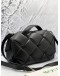 BOTTEGA VENETA NAPPA INTRECCIO PADDED TOP HANDLE SHOULDER BAG IN BLACK 