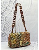 (LIKE NEW) BURBERRY FABRIC MONOGRAM QUILTED TB RESIN CHAIN LOLA BAG MULTICOLOR 